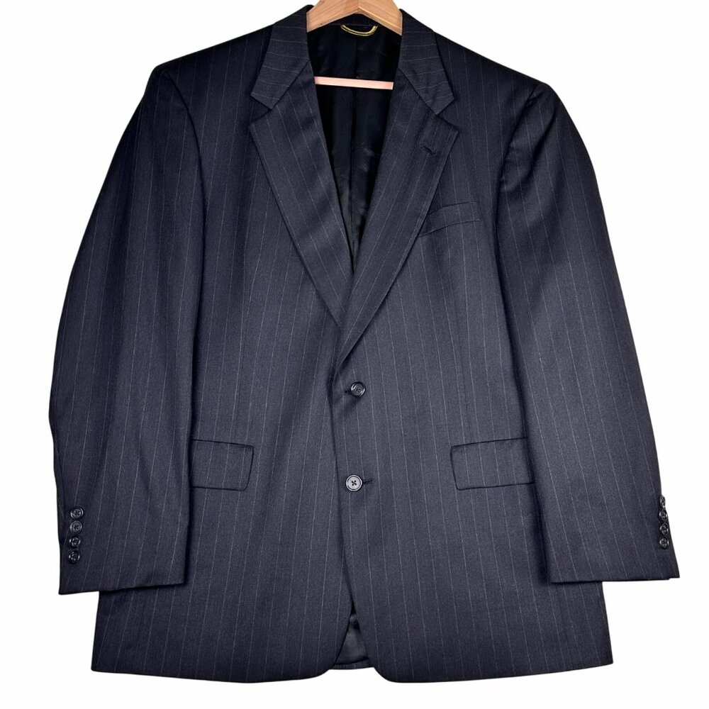 Hart Schaffner & Marx Gold Trumpeter Men’s 42R Pinstripe 100% Wool Blazer Jacket